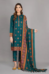 ZN527- WINTER kayseria-3Pc Linen Winter Collection Heavy Embroidered Suit