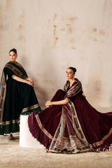 ZN1254 BAROQUE UNSTITCHED  EMBROIDERED VELVET PR-