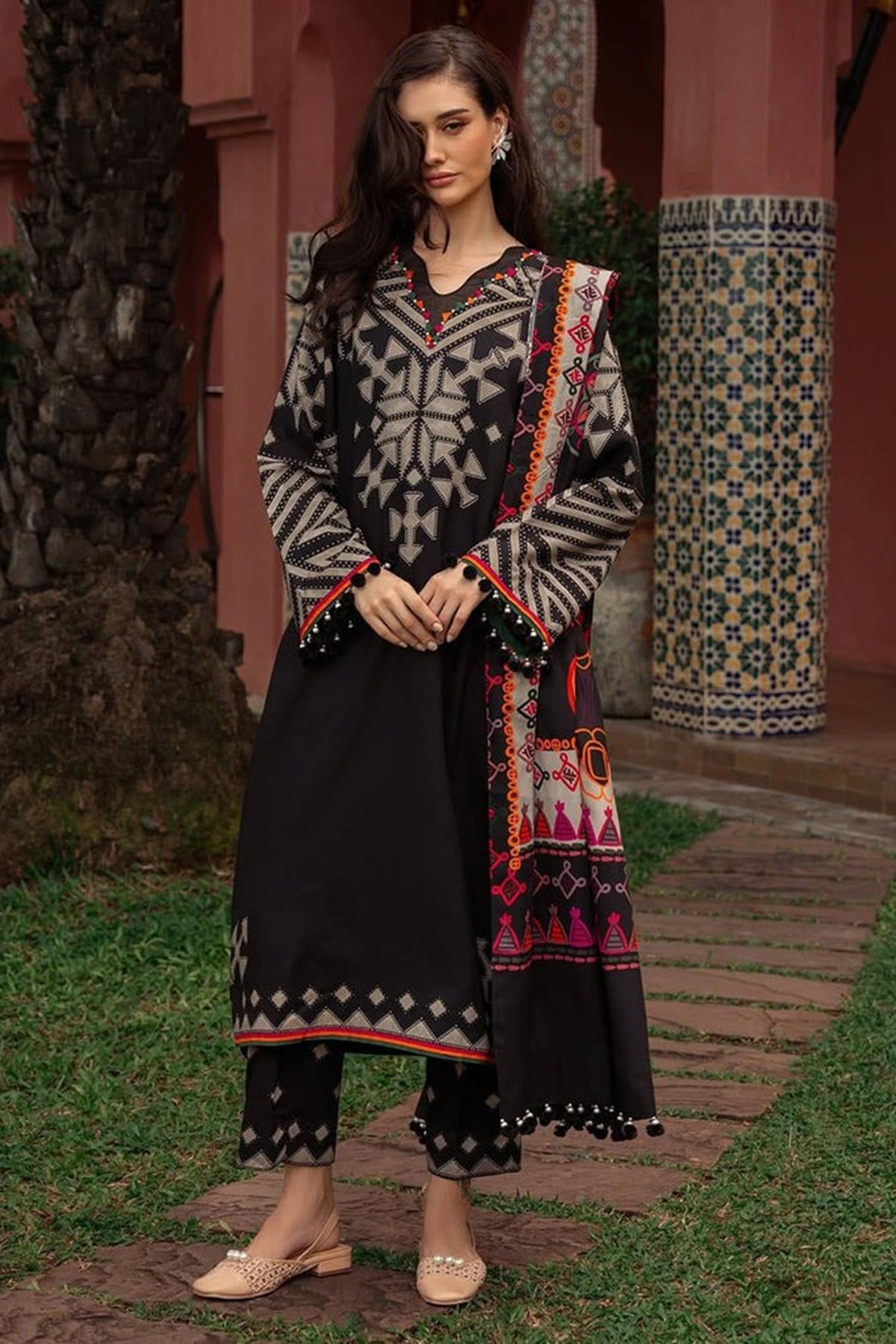 zn1214 Winter 3PC Dhanak all over  Printed Suit