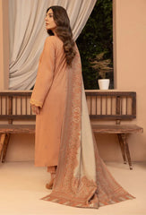 3PC EMBROIDERED DHANAK SUIT - ZN-1451