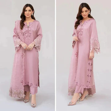 3PC EMBROIDERED KHADDAR SUIT - SR-724
