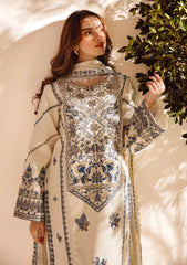 3PC EMBROIDERED DHANAK SUIT - ZN-1449