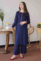 ZN404-WINTER 3PC Dhanak suit with Embroidered Shawll