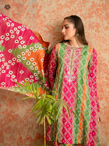 ZN769-SUMMER-3 Piece Unstitched Digital Printed Lawn Suit - Digital Printed Daimond Dupatta