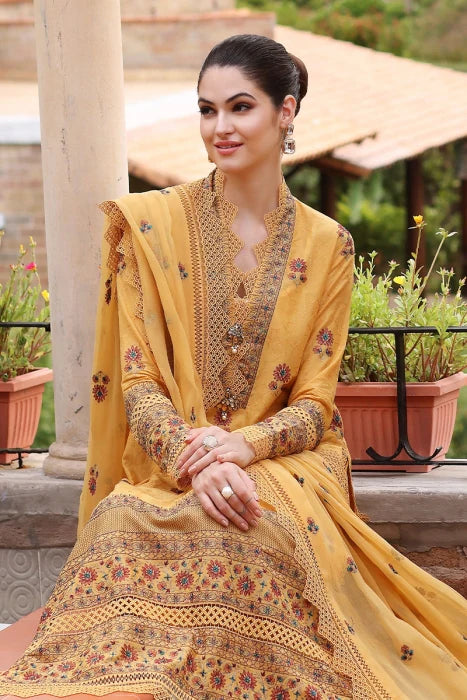 ZN289-BAREEZE-EMBROIDERED 3PC LAWN DRESS WITH EMBROIDERED CHIFFON DUPATTA