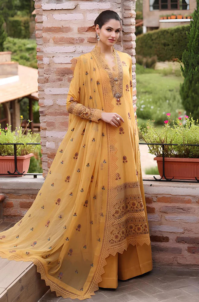 ZN289-BAREEZE-EMBROIDERED 3PC LAWN DRESS WITH EMBROIDERED CHIFFON DUPATTA