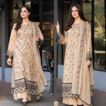 3PC EMBROIDERED LAWN SUIT - ZN-1270