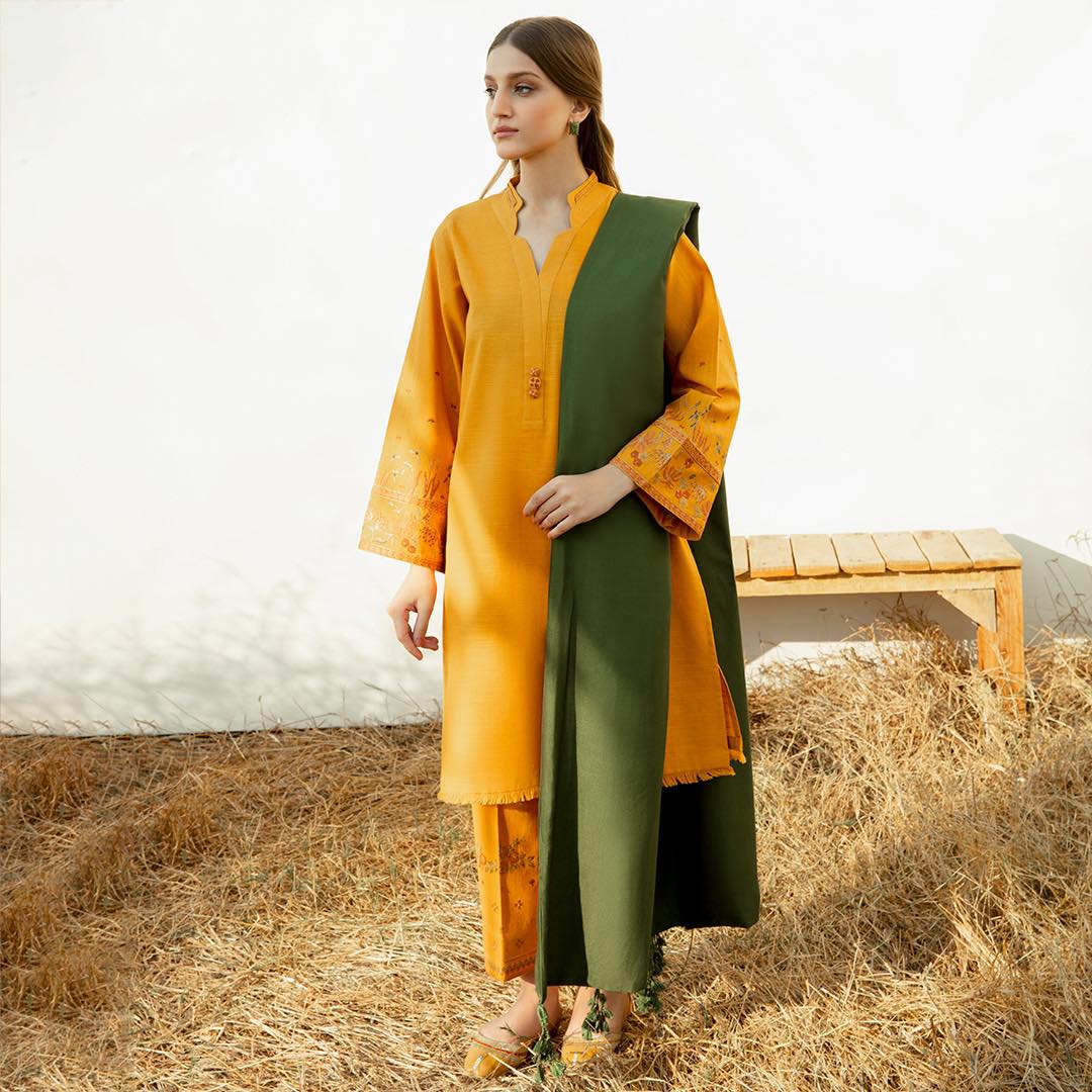 ZN957-WINTER 3PC Dhanak suit with Dhanak Shawll