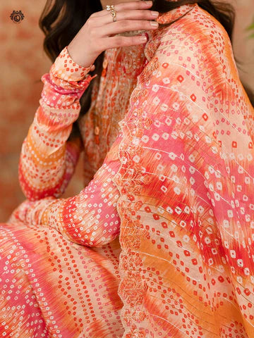 ZN771-SUMMER-3 Piece Unstitched Digital Printed Lawn Suit - Digital Printed Daimond Dupatta