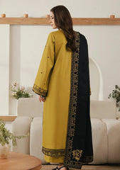 3PC EMBROIDERED DHANAK SUIT - ZN-1420