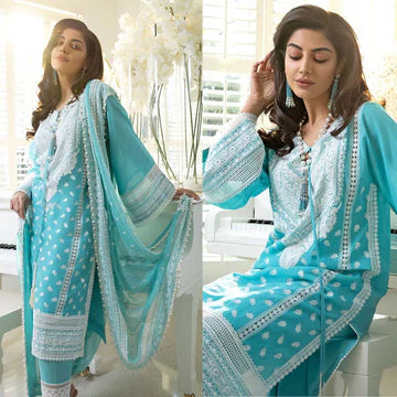 3PC EMBROIDERED LAWN SUIT - ZN-008