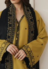 3PC EMBROIDERED DHANAK SUIT - ZN-1420