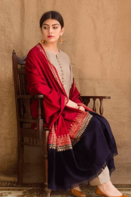 ZN545-WINTER 3PC khaddar Dhanak suit with Embroidered Shawll