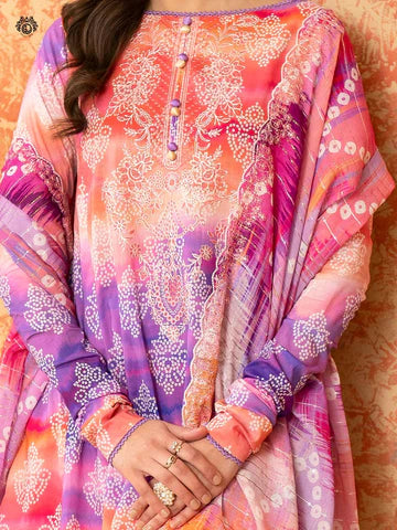 ZN772-SUMMER-3 Piece Unstitched Digital Printed Lawn Suit - Digital Printed Daimond Dupatta