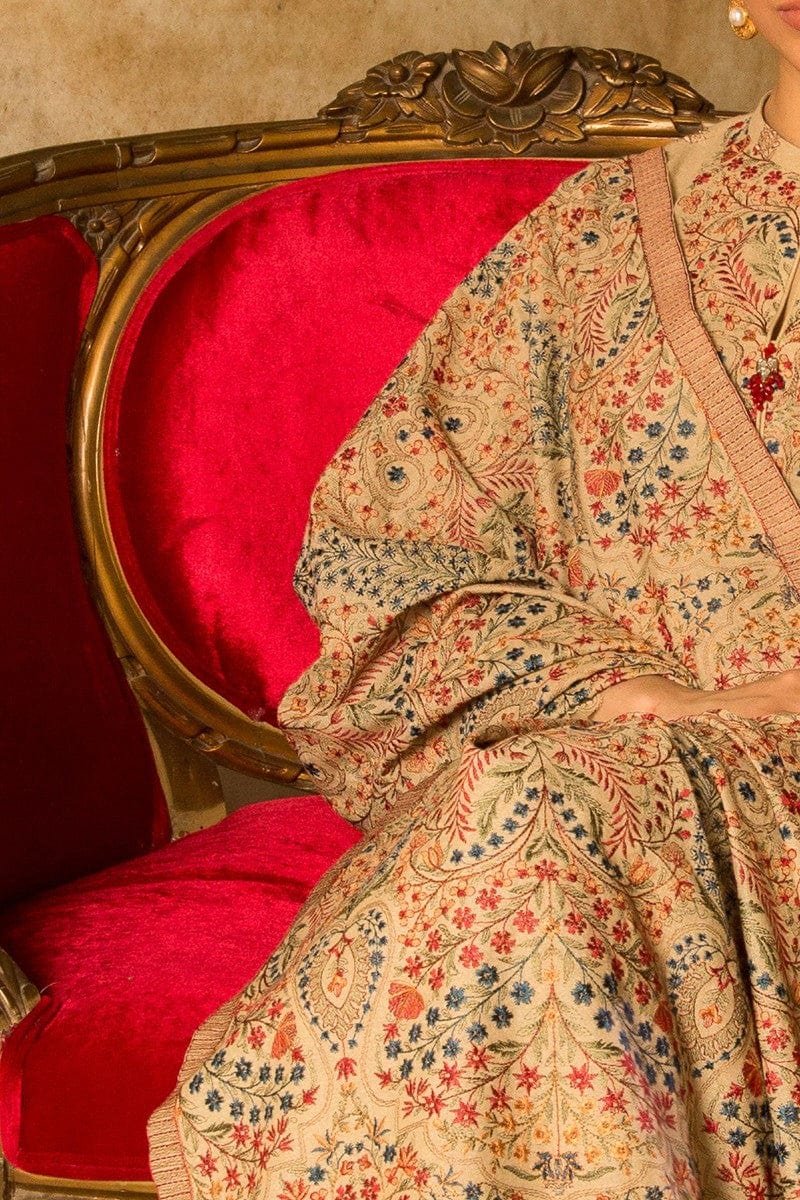 ZN427-WINTER 3pcs Karandi Embroidered Bareeze Unstitched Suit