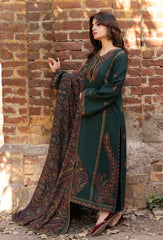 3PC EMBROIDERED DHANAK SUIT - ZN-1477
