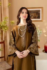 3PC EMBROIDERED DHANAK SUIT - ZN-1491