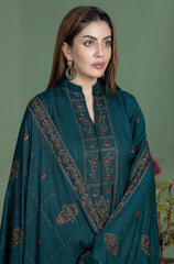 3PC EMBROIDERED DHANAK SUIT - ZN-1414