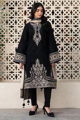 3 Piece Dhanak Embroidered Suit  zn-1508