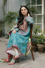 3PC EMBROIDERED DHANAK SUIT - ZN-1480