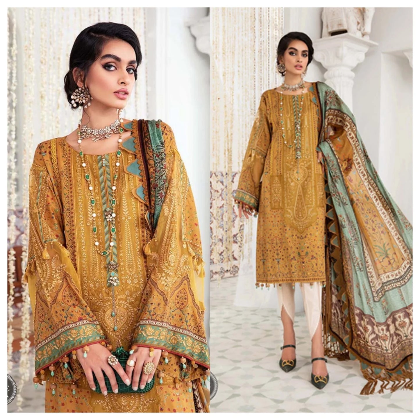 ZN267-Maria B. - 3PC Lawn Digital Print Shirt With Digital Print Lawn Dupatta