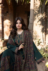 3PC EMBROIDERED DHANAK SUIT - ZN-1477