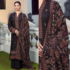 3PC EMBROIDERED DHANAK  SUIT - ZN-420
