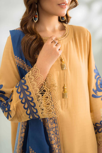 ZN751-SUMMER 3PC Lawn Embroidered Shirt With Chiffon Embroidered Dupatta