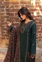 3PC EMBROIDERED DHANAK SUIT - ZN-1477
