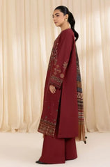 3PC EMBROIDERED DHANAK SUIT - ZN-1416