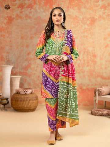 ZN773-SUMMER-3 Piece Unstitched Digital Printed Lawn Suit - Digital Printed Daimond Dupatta