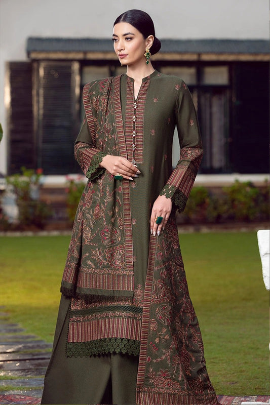 ZN415-WINTER Embroidered Dhanak Suit with Heavy Embroidered Dhanak Shawl