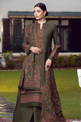 ZN415-WINTER Embroidered Dhanak Suit with Heavy Embroidered Dhanak Shawl