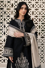 3 Piece Dhanak Embroidered Suit  zn-1508