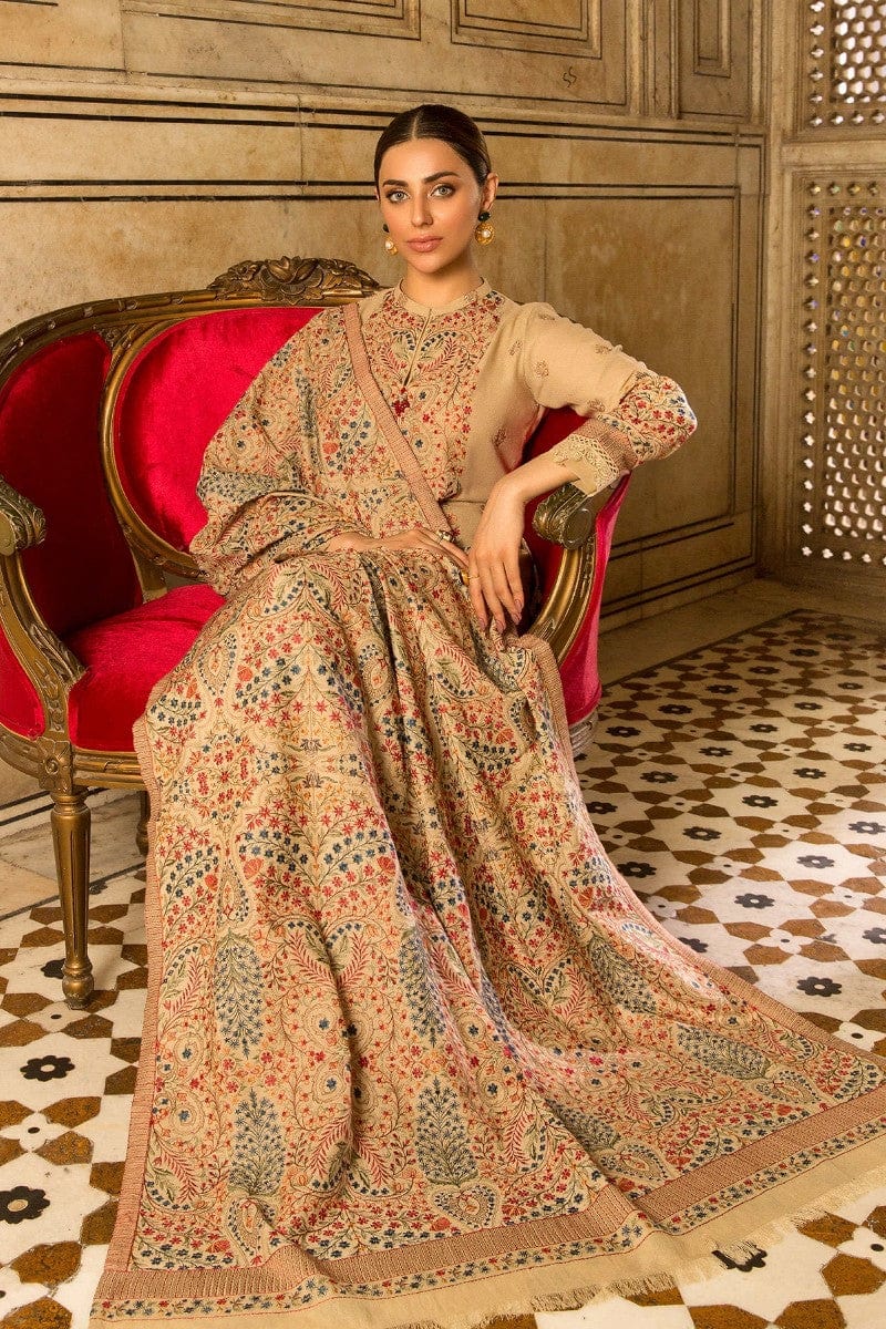ZN427-WINTER 3pcs Karandi Embroidered Bareeze Unstitched Suit