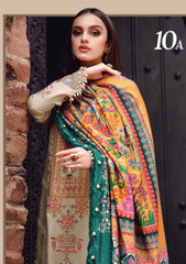 ZN539-WINTER 3PC Dhannak Embroidered suit with Printed Shawll