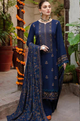ZN609-WINTER 3PC Embroidered Shirt With Heavy Embroidered Dhanak Shawl
