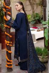 ZN609-WINTER 3PC Embroidered Shirt With Heavy Embroidered Dhanak Shawl