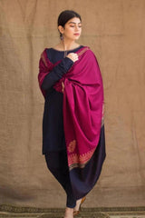 ZN405-WINTER 3PC Dhanak suit with  printed Shawll