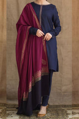 ZN405-WINTER 3PC Dhanak suit with  printed Shawll