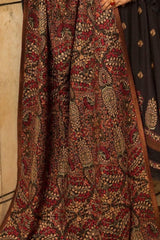 ZN546-WINTER 3-Pc Embroidered Dhanak Suit with Heavy Embroidered Dhanak Shawll