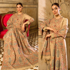ZN427-WINTER 3pcs Karandi Embroidered Bareeze Unstitched Suit