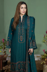3PC EMBROIDERED DHANAK SUIT - ZN-1414