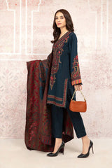 ZN582-WINTER 3PC Khaddar Embroidered Suit with Printed Wool Shawll