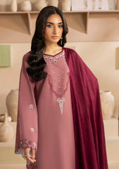 3PC EMBROIDERED DHANAK SUIT - ZN-1496