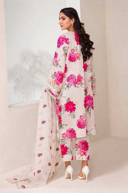 ZN725-SUMMER 3 Piece Unstitched Digital Printed Lawn Suit - Digital Printed Daimond Dupatta