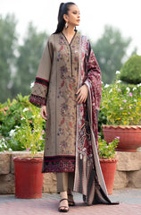 3PC EMBROIDERED DHANAK SUIT - ZN-1445