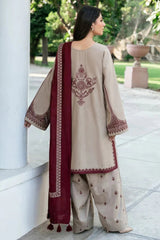 ZN961-Baroque - 3PC Dhanak Embroidered Suit
