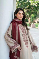 ZN961-Baroque - 3PC Dhanak Embroidered Suit