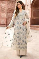 ZN729-Bareeze -Embroidered 3pc lawn dress with embroidered chiffon dupatta